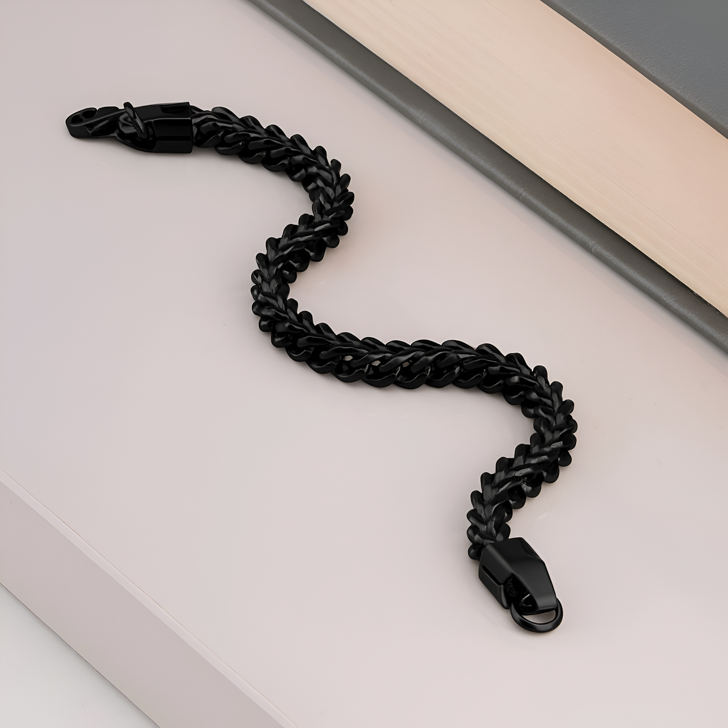 Men's Bracelet Black Stainless Steel Cuban Link Bracelet