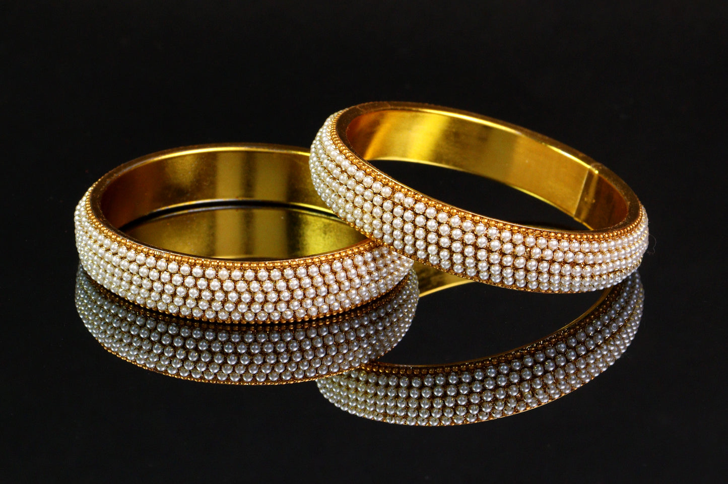 Handmade 2-Piece Pearl Bangle Set – Graceful & Timeless Accessory for Women