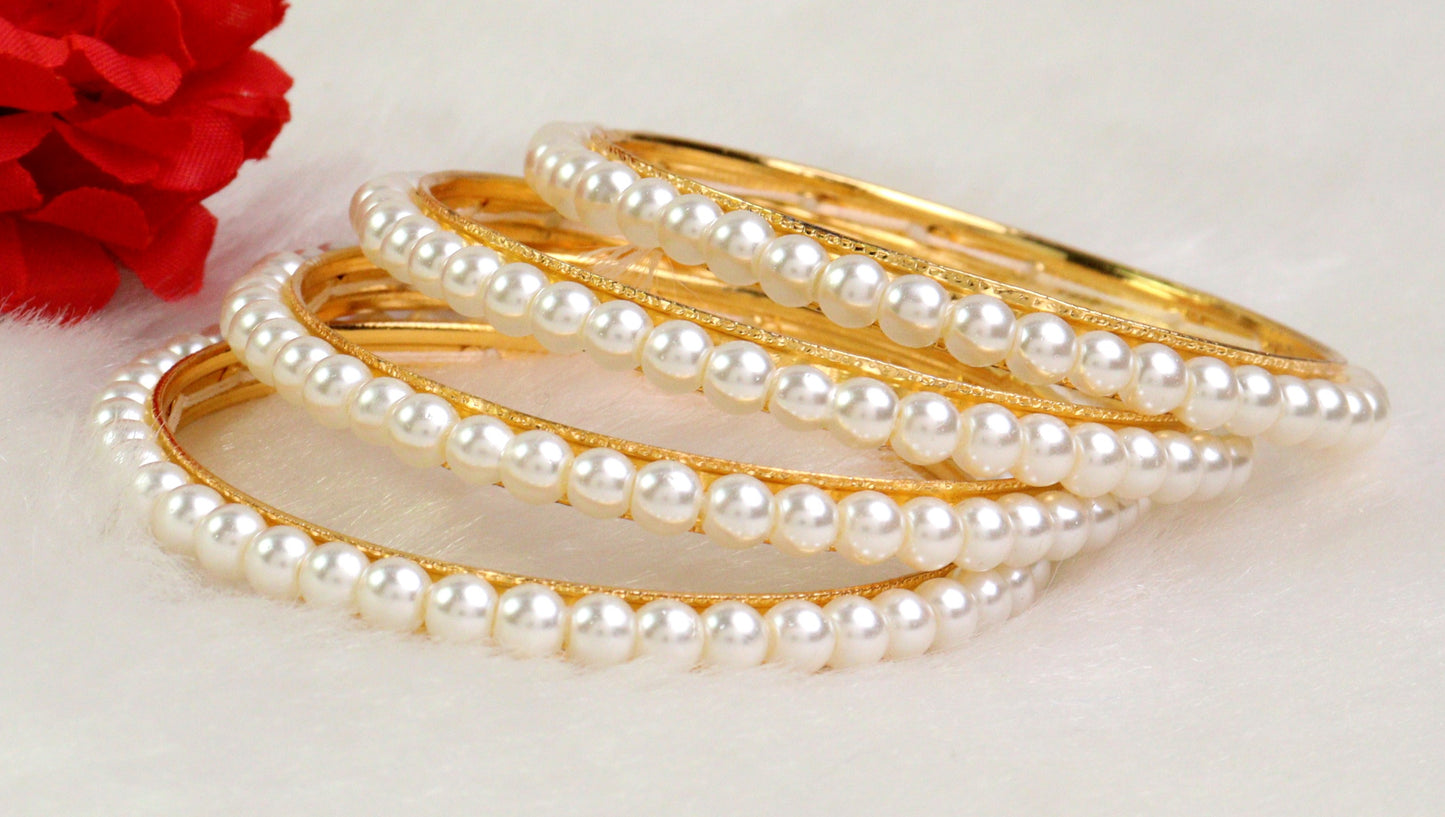 PEARL Bangles Festive Traditional Design for Women & Girls set of 4