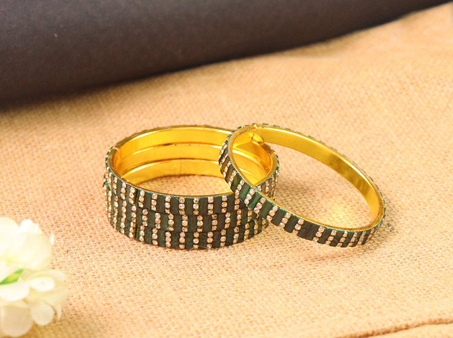 Hand made Ad stone bangle with gold plated uniqe look bangle for womens and girls set of 4