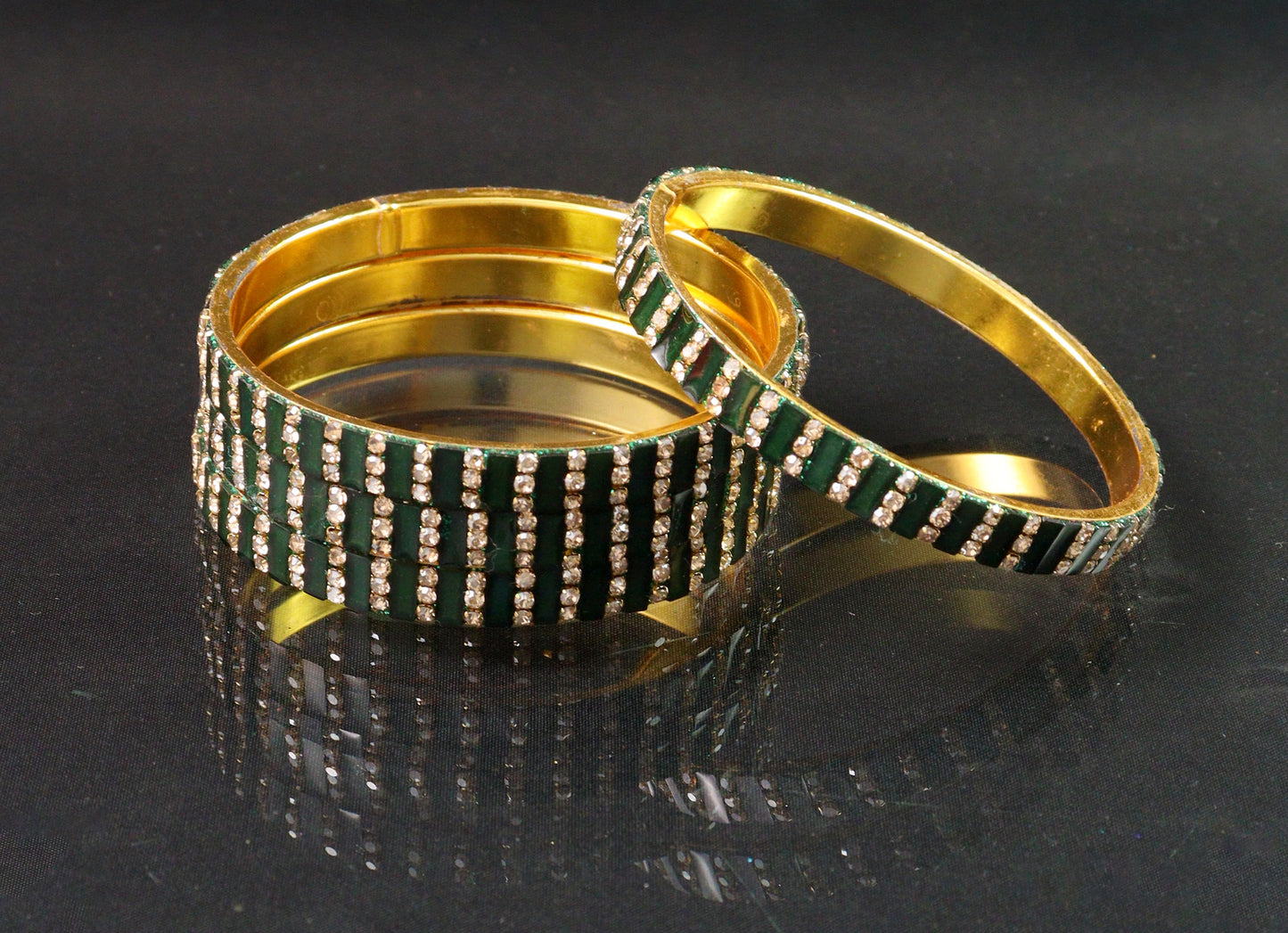 Hand made Ad stone bangle with gold plated uniqe look bangle for womens and girls set of 4