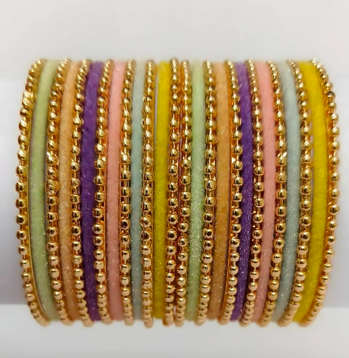 kids metal bangles with velvet set of 26 pc