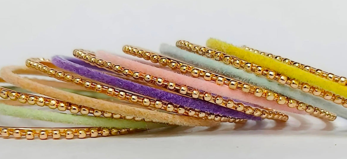 kids metal bangles with velvet set of 26 pc
