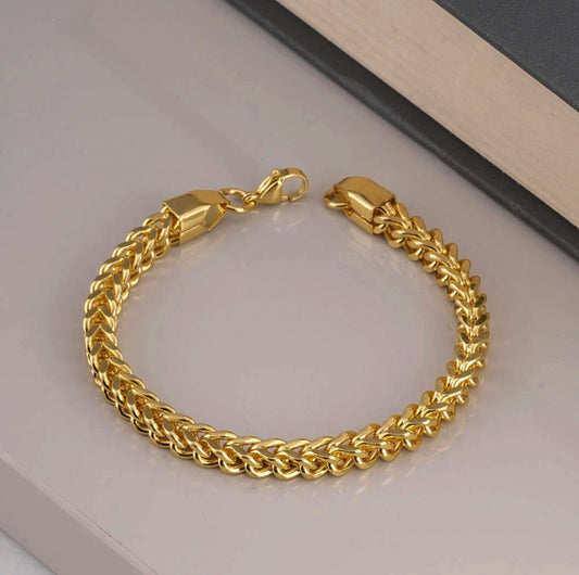 Men's Bracelet gold Stainless Steel Cuban Link Bracelet