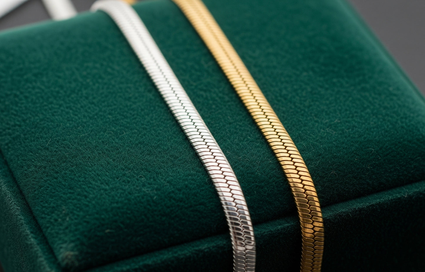 Gold & Silver Plated Snake Chain for Men & Women – Stylish Flat Fashion Jewellery Necklace