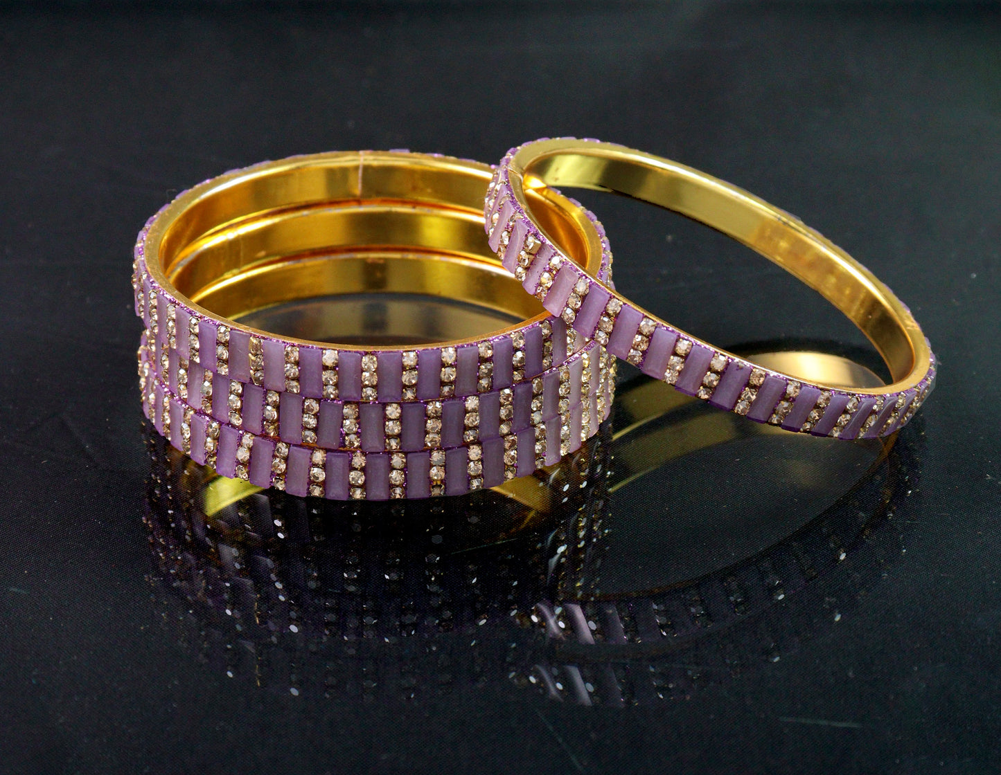 Hand made Ad stone bangle with gold plated uniqe look bangle for womens and girls set of 4