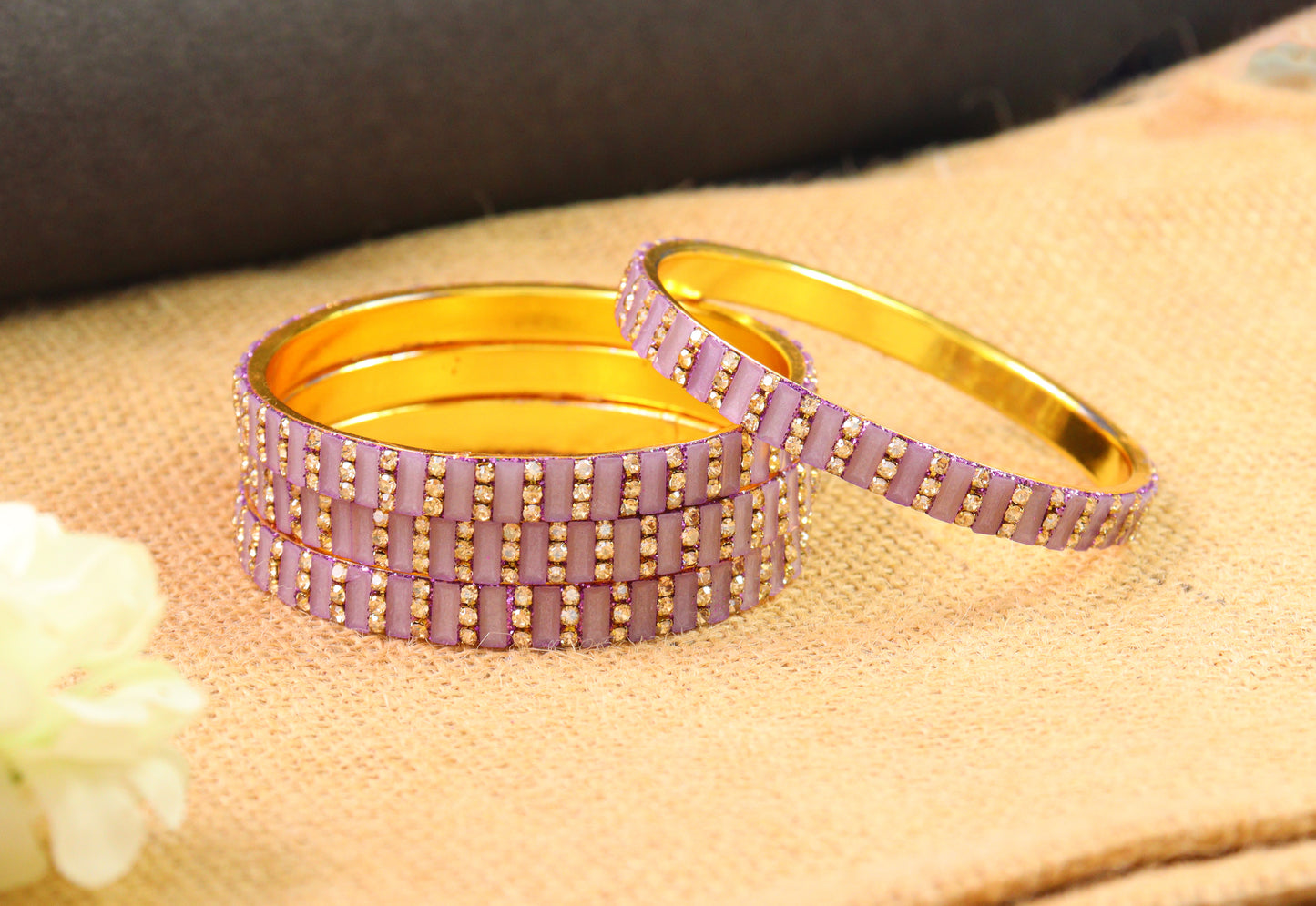 Hand made Ad stone bangle with gold plated uniqe look bangle for womens and girls set of 4