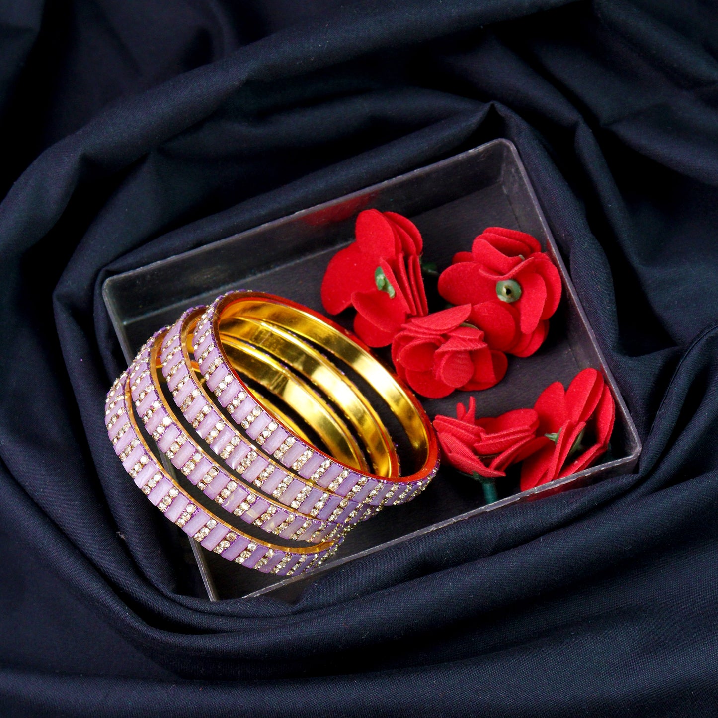 Hand made Ad stone bangle with gold plated uniqe look bangle for womens and girls set of 4