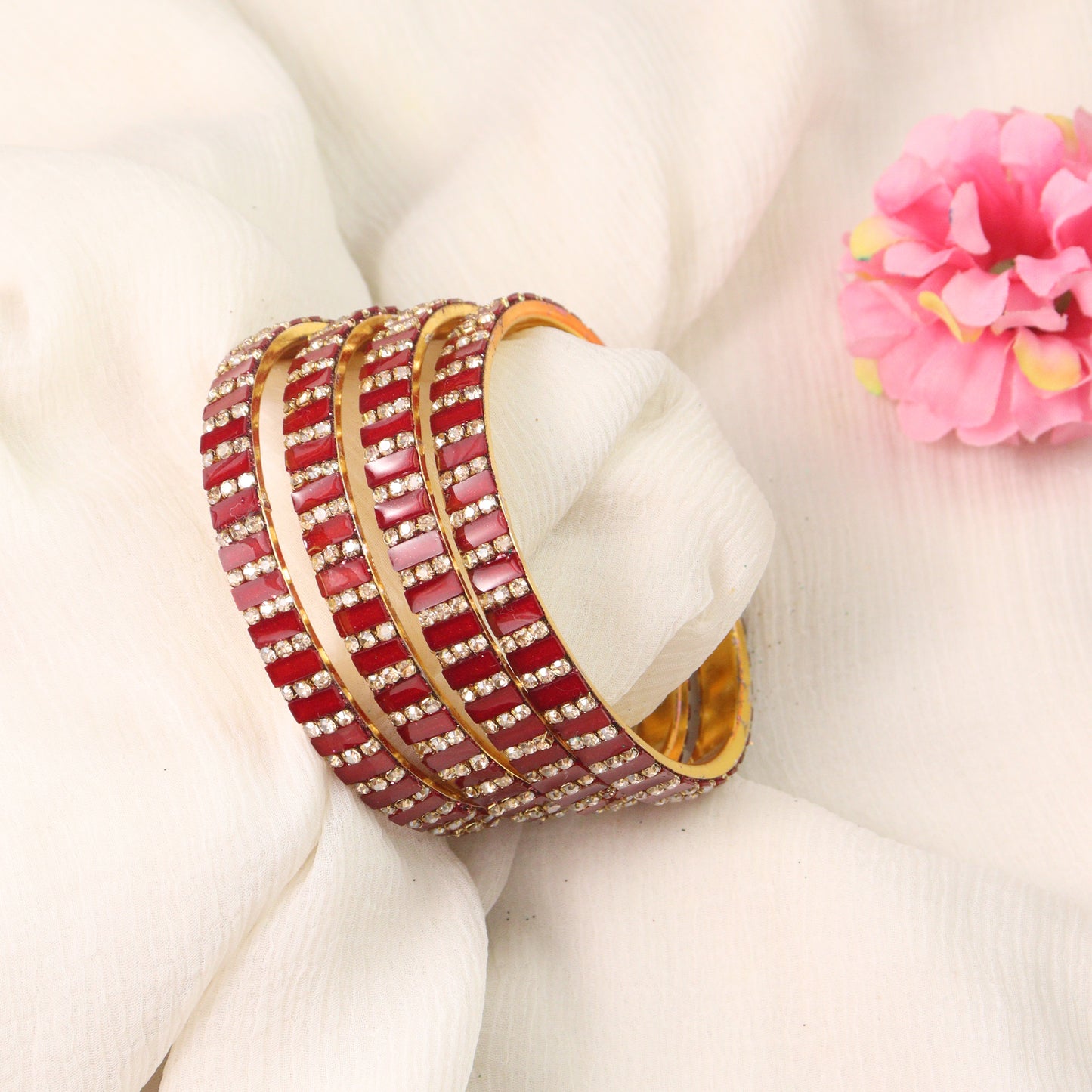 Hand made Ad stone bangle with gold plated uniqe look bangle for womens and girls set of 4