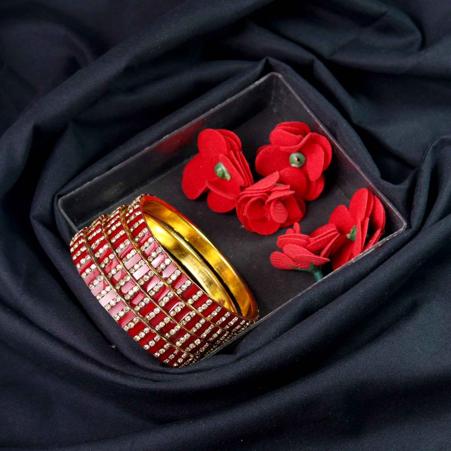 Hand made Ad stone bangle with gold plated uniqe look bangle for womens and girls set of 4