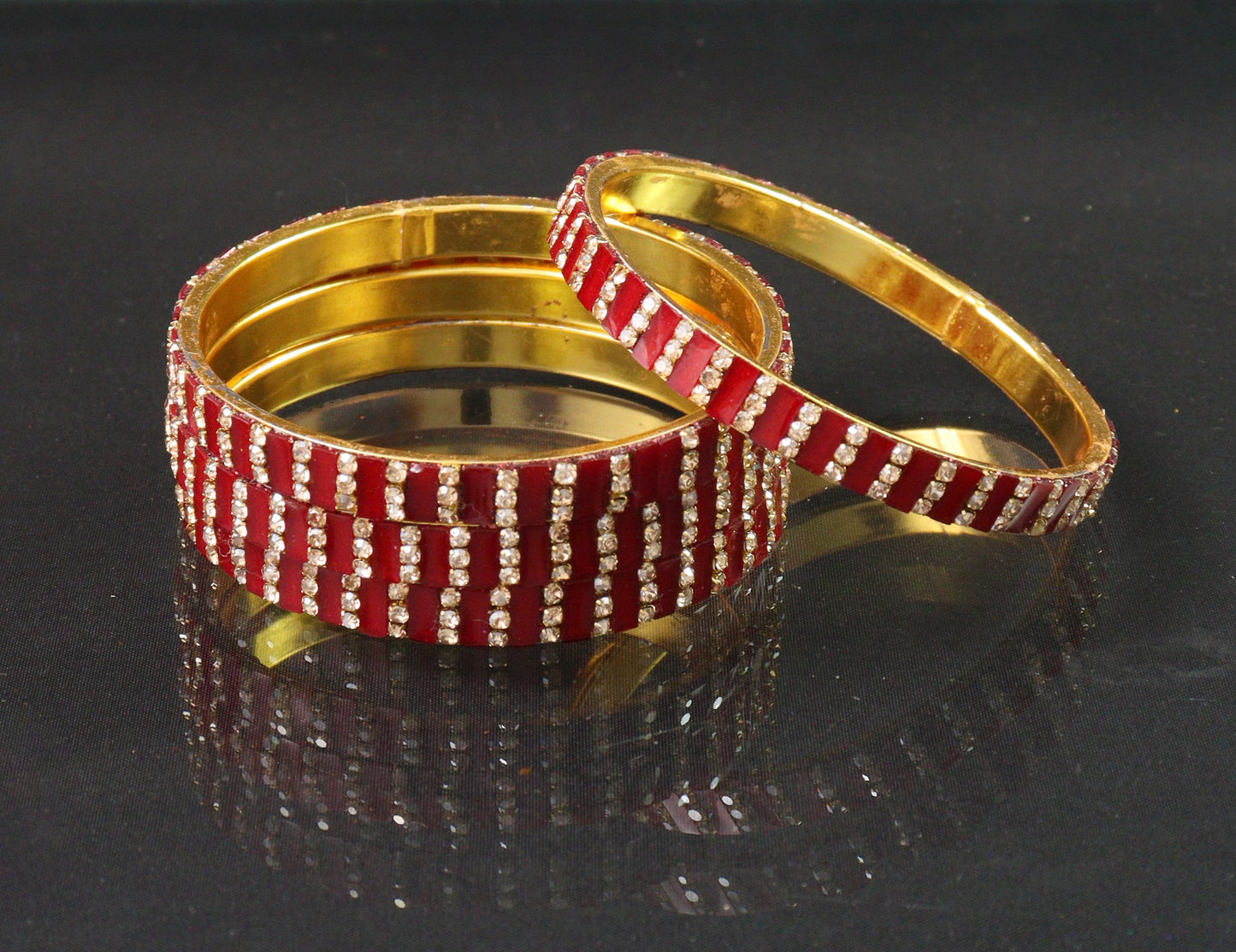 Hand made Ad stone bangle with gold plated uniqe look bangle for womens and girls set of 4